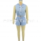Fashion Casual Woven Solid Color Short Sleeve Shorts Hooded Suit YY8707