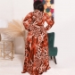Leopard Print Belted Loose Plus Size Women's Dress OSS22349