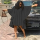 Pleated Butterfly Sleeve Loose Fashion Cape Dress MN8520