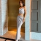 Fashion Sexy Backless Tube Top Slim Skirt Set S258739A