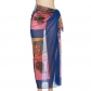 Women's Fashion Mesh Print Tie Irregular Slim Skirt K22J15058