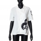 Lapel Shirt Print Contrast Color Fashion Small Cardigan X22TP299