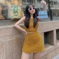 Fashion Solid Color Round Neck Sleeveless Vest Slim Fit Short Skirt Set S258696K