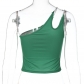Stylish one-shoulder monogram print open-back slim-fit vest T258583K