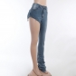 Skinny Detachable Jeans High Waist Straight Fit Trousers YY22050