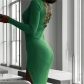 Women's Dress Sexy Tight Backless Slit Long Sleeve Hip Dress CC22153