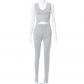 U-neck vest high-waisted reverse wear casual trousers trousers suit K22ST311
