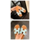 Weave seam beach slippers women's sandals wear flat bottom slipper S673645143558