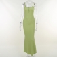 Button Sling Fishtail Long Dress Temperament and Elegant Dress YY22129