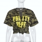 Sexy Slim Print Camo Top T-Shirt 7251TG