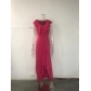 Temperament V-neck Ruffle Irregular Elegant Dress Dress CC1168