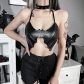 Dark Women's Top Sexy Bat Leather Halter Strap Top LQ22057