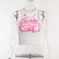 Alphabet Graffiti Tank Top Women's Sexy Crew Neck Colorful Print Bodysuit YY22128
