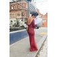 Sexy backless knitted long skirt hollow perspective fishnet long-sleeved seaside sun protection dress FQ0516