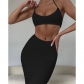 Sexy Slim Fit Cutout Cropped Slip Dress JY22189