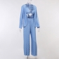 Featured Pleated Fabric Suit Fashion Loose Casual Comfortable Solid Color Women's Clothing YL22156
