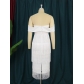 Fashion sexy women's tube top high waist fringed skirt banquet evening dress dress AM220310