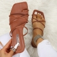 Ladies Sandals Square Toe Thin Strap Flat Slippers JH218