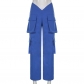 Solid Color Fashion Trend Overalls Pocket Irregular High Waist Loose Casual Trousers KJ21564