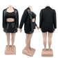 Plus Size Women's Solid Color Sequins Three Piece Fashion Culottes Suit PH13297
