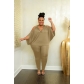 Fashion women's solid color casual two-piece plus size women's clothing JR3702