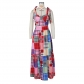 Women's Fashion Plaid Print Lace Up Skirt 2 Piece Dress Set G0491