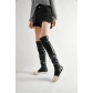 Large size over-the-knee boots all-match simple plus stretch boots tide PT2036