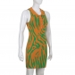 Irregular colorblock sleeveless wool knit dress with polo neck button D26074