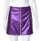 Solid Color Zipper High Waist Bag Hip Chain Casual Short Skirt F22SK232