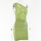One Shoulder Dress Fashion Design Hot Girl Skinny Backless Short Skirt FD9152