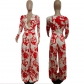 Two-piece set of fashionable women's clothing with printed personality F291