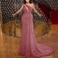 Slim Fit Long Sequin Sequin Dress Off Shoulder Banquet Evening Dress Amazon Dress F004