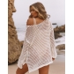 Beach Blouse Cutout Knit Resort Knit Blouse LXF2333