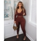 Solid Color Sexy Tight Trend Suit Casual Yoga Two-piece Set FFD1191
