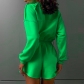 Solid color long-sleeved sweater shorts two-piece fashion reverse side casual suit S279684W