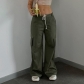 Corset Tie Rope Cargo Pants Fashion Casual Women's Loose Straight High Waist Large Size Casual Pants YL22238