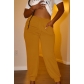 Casual plus size women's sports pants solid color L6376