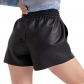 Women's Shorts Casual Loose Drawstring Four Seasons Wear PU Elastic Leather Pants CX2226