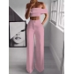 One-shoulder mopping pants suit LF98066
