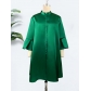 Large size round neck flared sleeves loose and slim casual party dress AM220716
