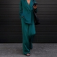 Fashion Casual Draped Satin Suit Trousers Two Piece Women's Clothing TZ10639T