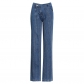 Deconstructed slim-fit jeans with multi-line split patchwork design TPA27742