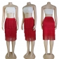 high waist stitched fringed skirt slim hip package skirt K7139