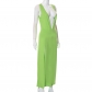 Fashion Deep V Neck Sleeveless High Waist Slit Dress Q22DS395