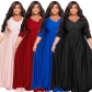 Plus Size Women's Solid Color Large Skirt Dress YT3313