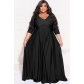 Plus Size Women's Solid Color Large Skirt Dress YT3313