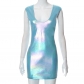 Solid Color Fluorescent Casual Slim Fit Sleeveless Sling Short Dress Y22DS344