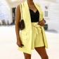 Solid Color Sleeveless Lapel Ladies Small Suit Fashion Casual Shorts Suit SSN211246