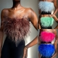 Fashionable Fluffy Multicolor Fur Tube Top Versatile Top A284