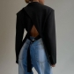 Fashionable personality cardigan backless long-sleeved casual small suit C279427K